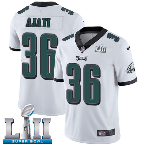 Nike Eagles #36 Jay Ajayi White Super Bowl LII Men's Stitched NFL Vapor Untouchable Limited Jersey